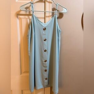 Light Blue Button-Down Dress